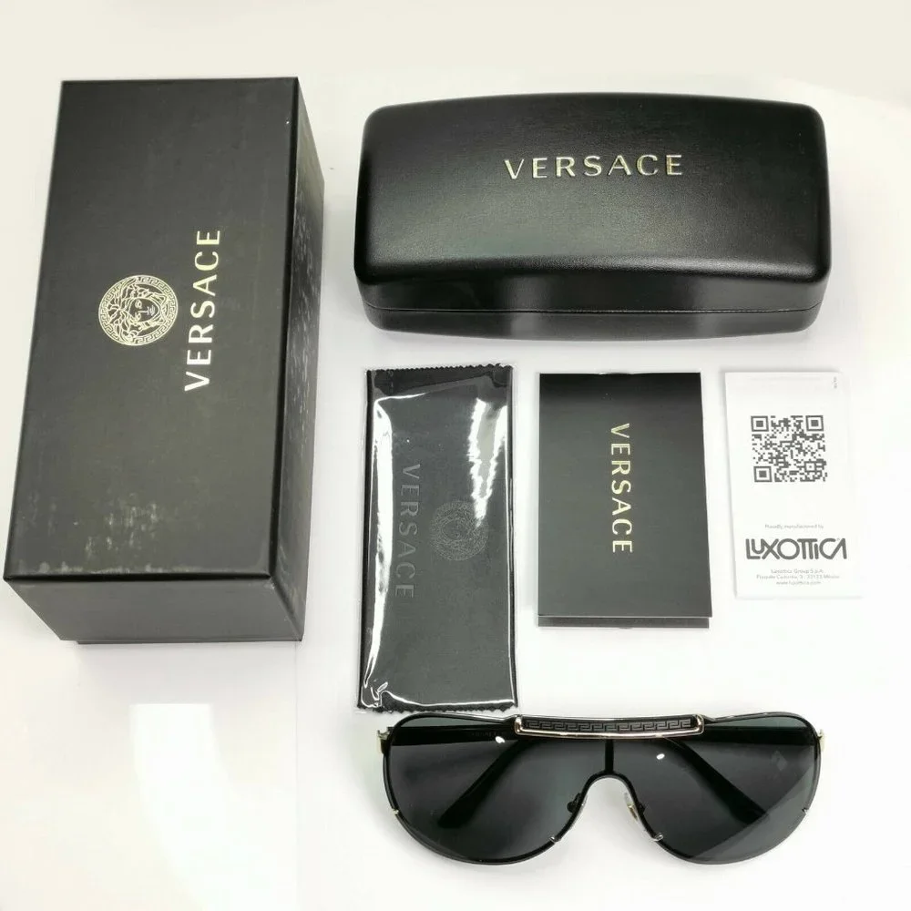 Versace Black Shield Men's Visor Sunglasses